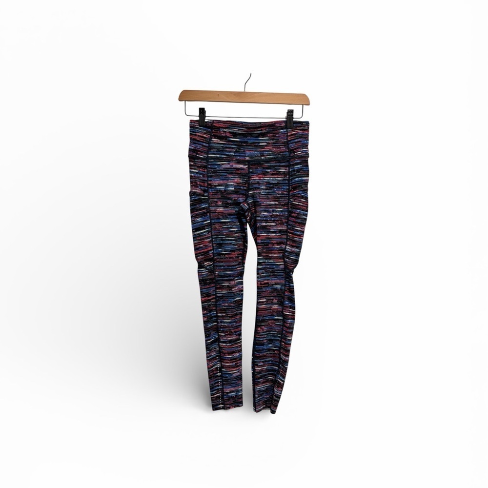 Lululemon Athletica Fast & Free Leggings with Nulux Hinshu Alpine White Multi